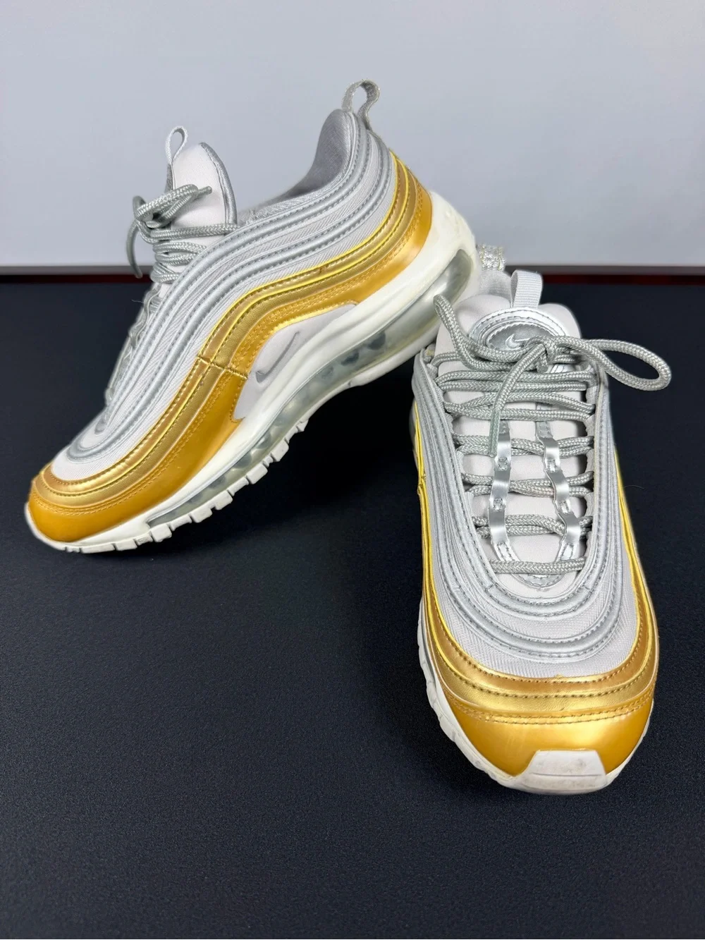 Nike Silver and Gold Women's Athletic Sneakers